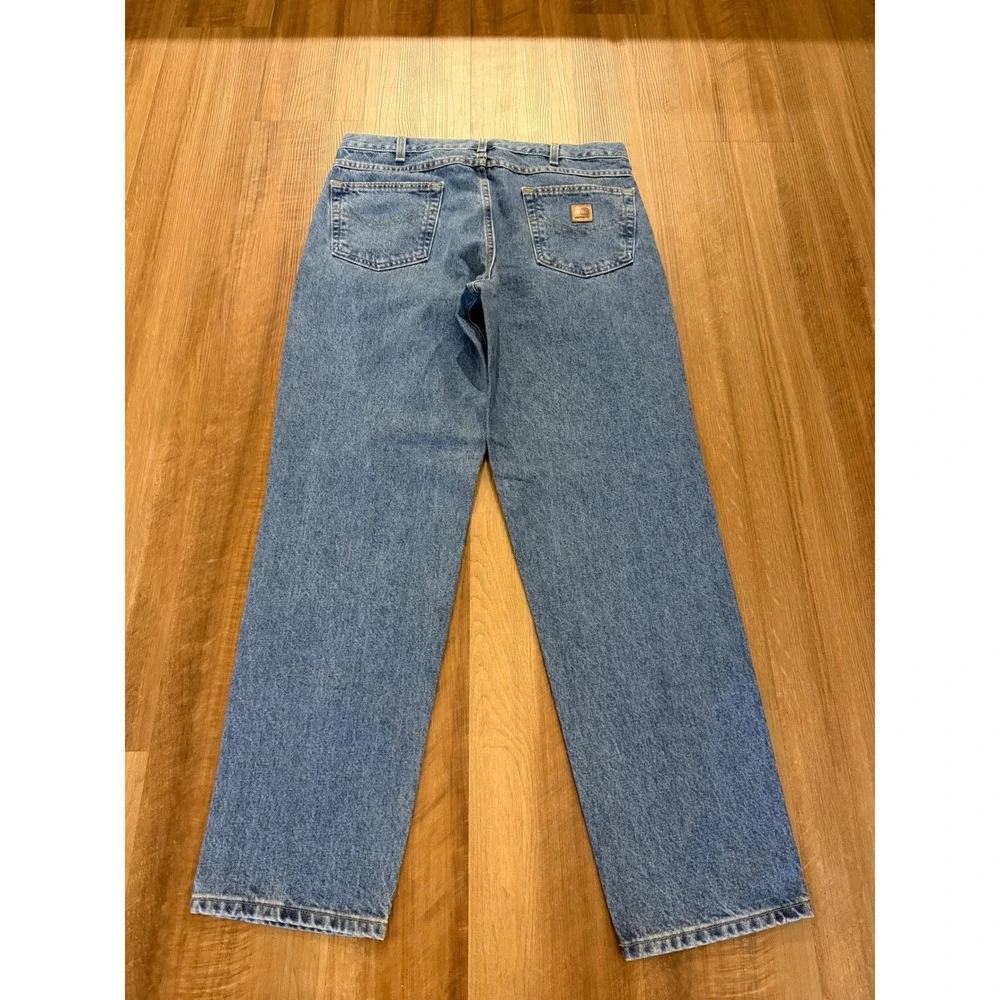 Carhartt B17 STW Jeans Mens 36x32 Blue Relaxed Fit Stonewash Denim Straight Leg
